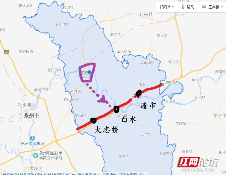 道县 冷区 祁阳 高速公路对比图!图片