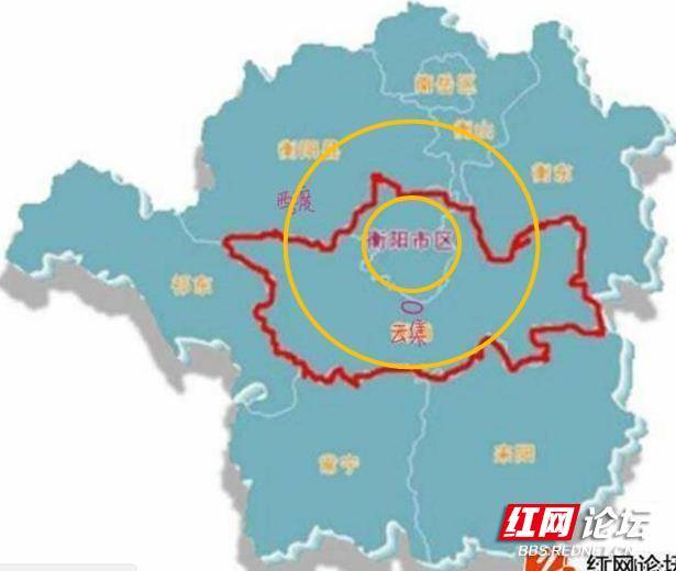比较一下,相对于衡阳市区,衡阳县和衡南县的偏远地区大小图片