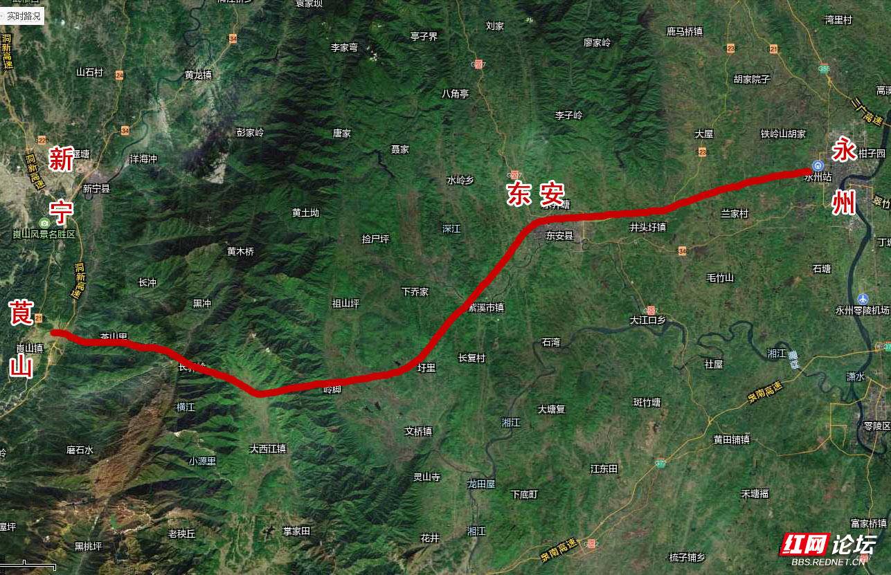 永州至新宁高速这样走 先到莨山