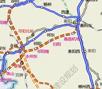 祁阳北站到县城的距离是17公里,此示意图显示的祁阳南站到县城的距离