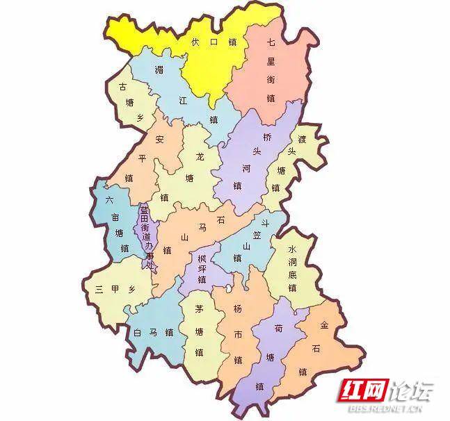 涟源市行政区划图(2017年之前)