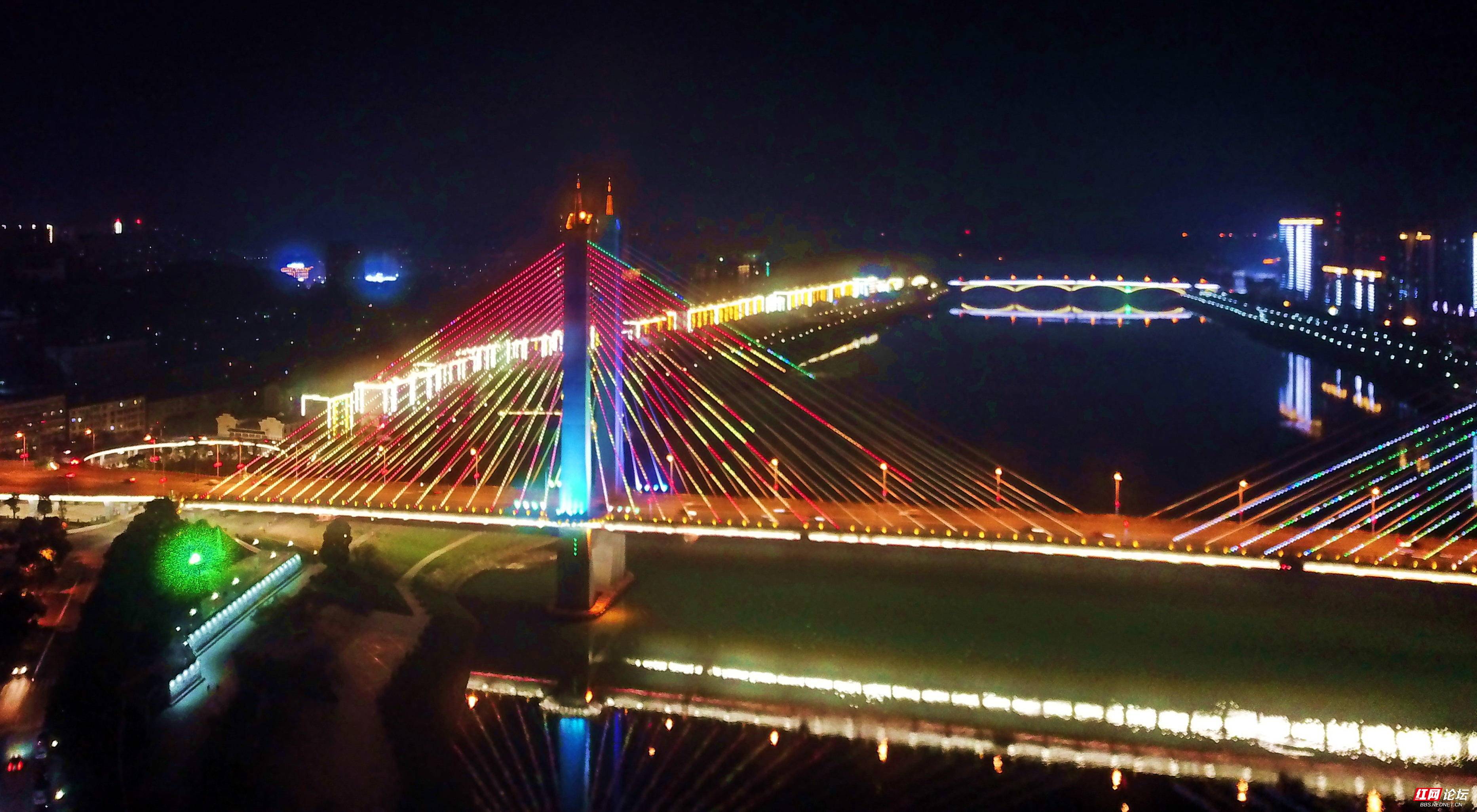 美丽的益阳市城区夜景