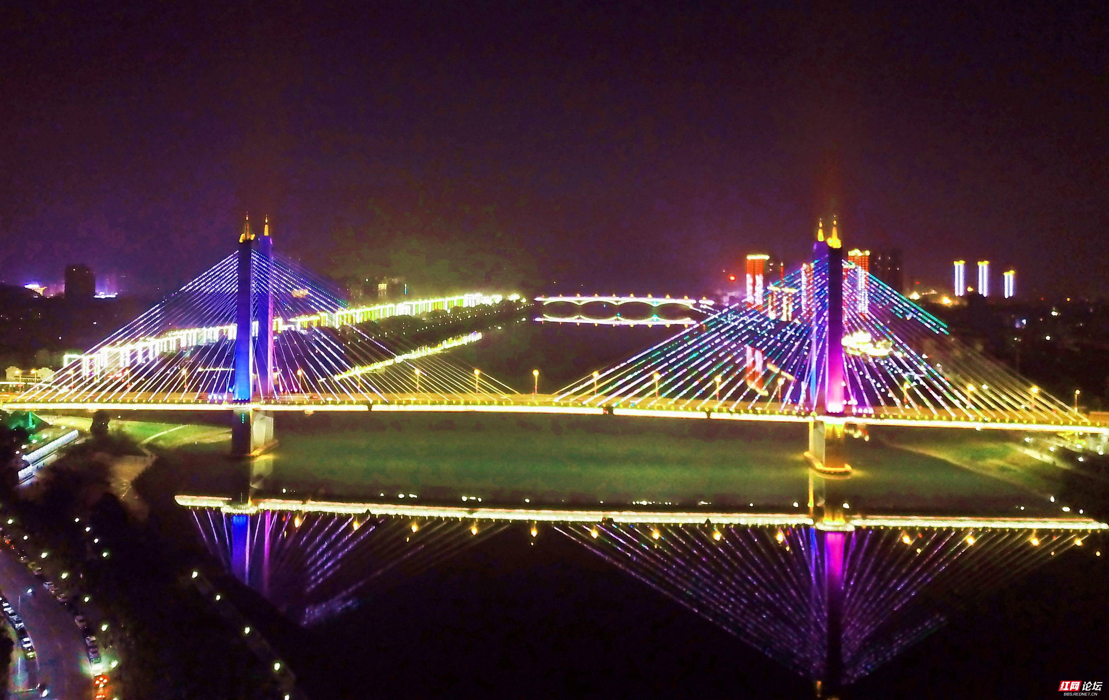 美丽的益阳市城区夜景