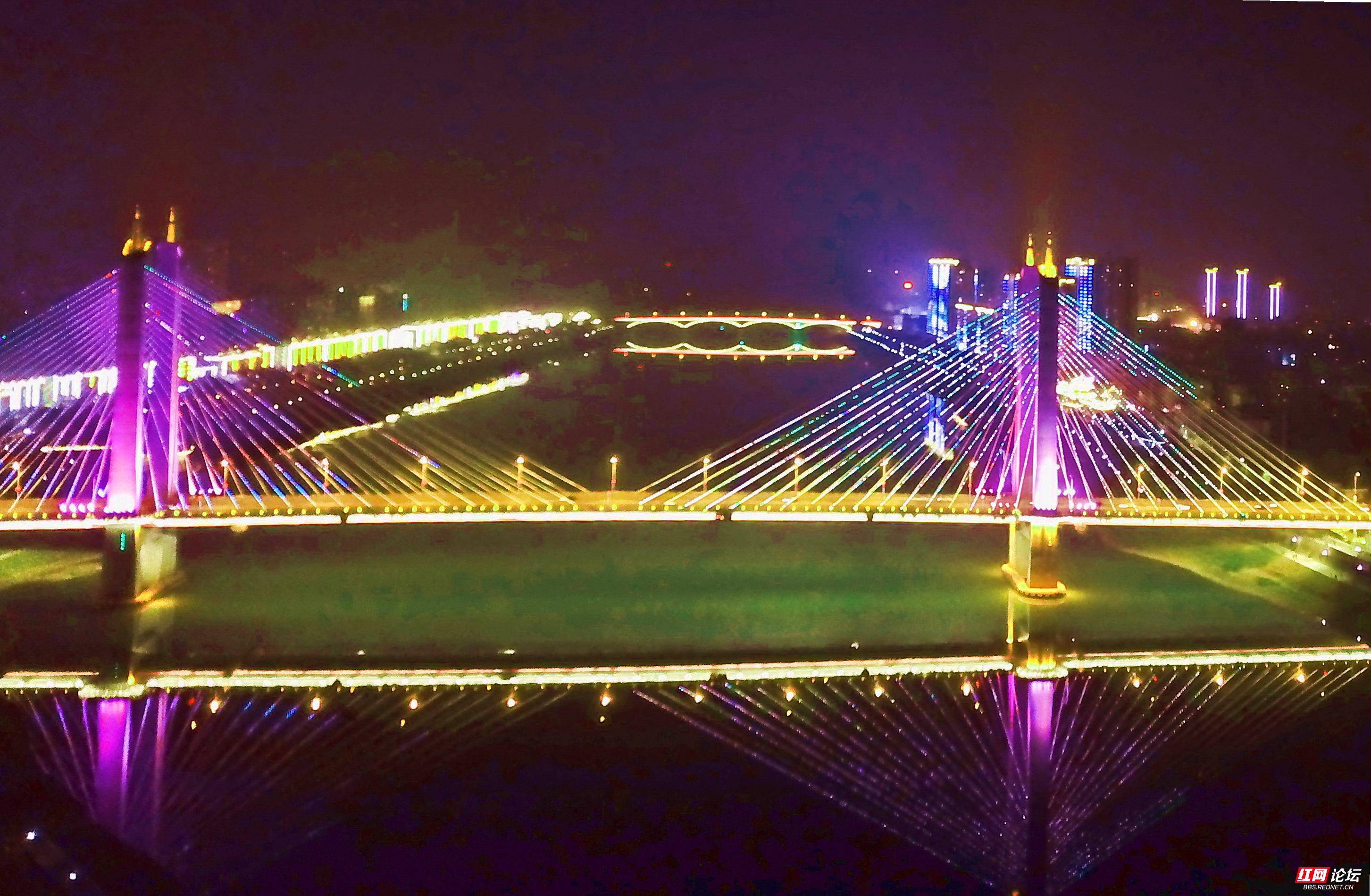 美丽的益阳市城区夜景