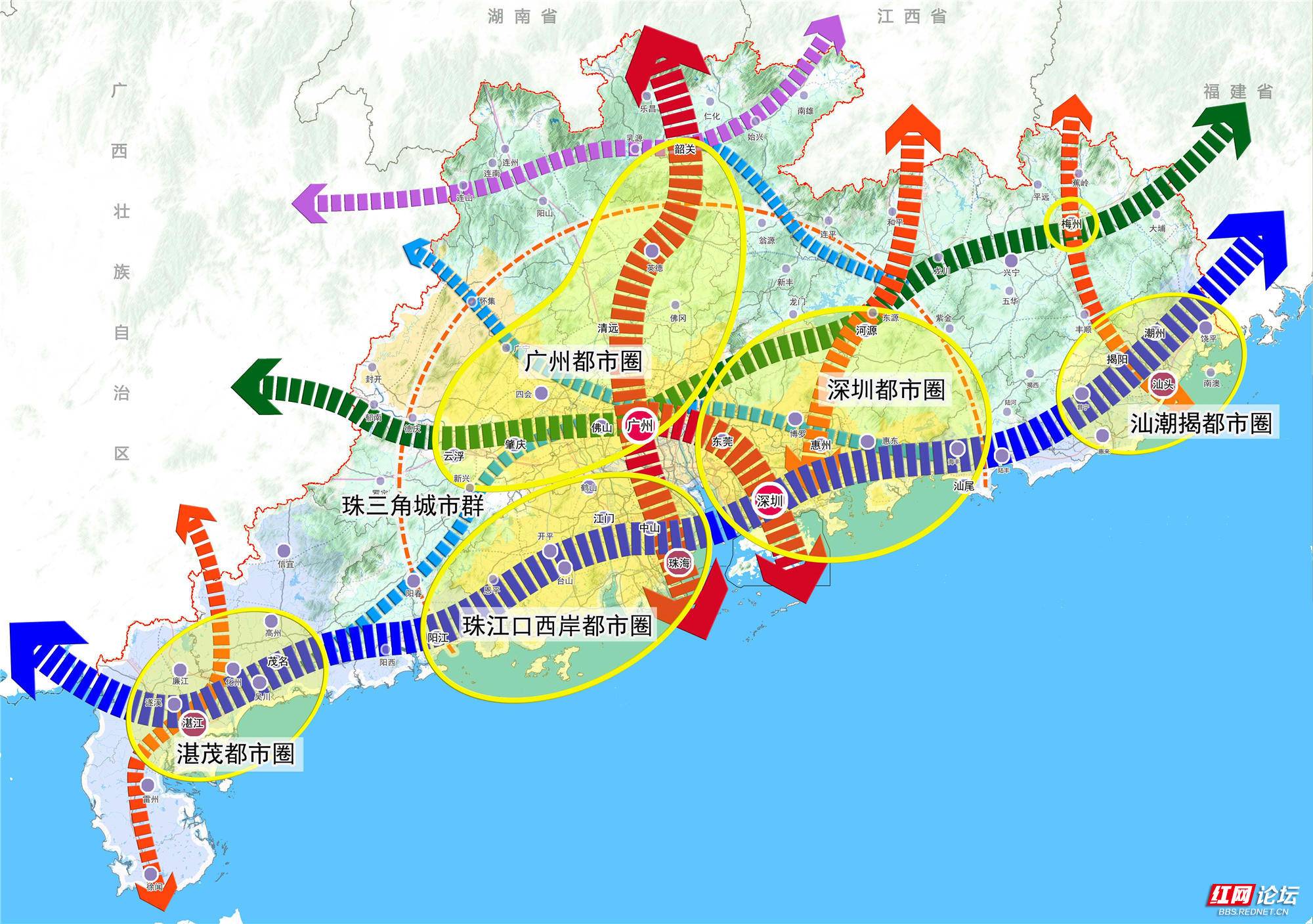 广东十四五广东省综合运输通道布局